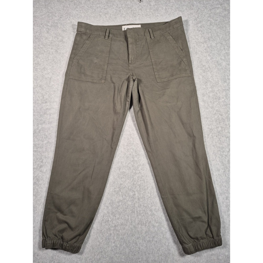 Frank & Eileen Pants 10 Womens Foxrock Italian Stretch Cotton Utility Jogger
